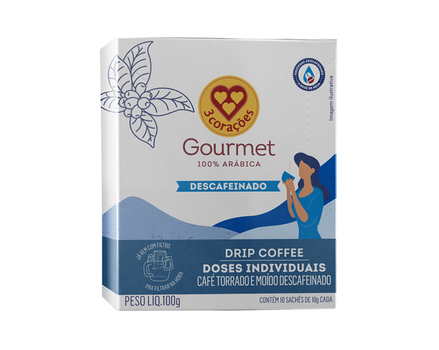 Drip Coffee descafeinado da 3 Coracoes.