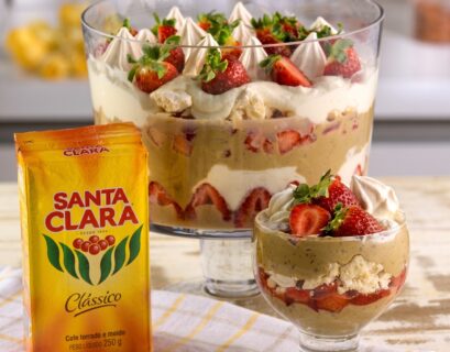 Merengue de Morango com Creme de Cafe