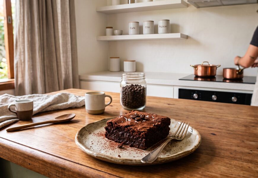 Receita de brownie com de cafe