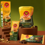 Lancamento dos produtos de chocolate com pistache sendo capsulas, pote, sache e barra de proteina
